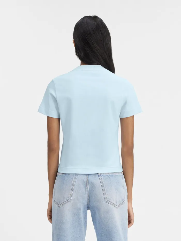 JACQUEMUS Sweatshirts and Joggings Grosgrain Logo TShirt Light Blue 8211 Women