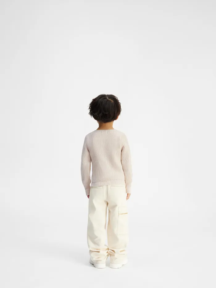 JACQUEMUS Tops Asymmetrical ButtonDown Sweater Offwhite 8211 Kids