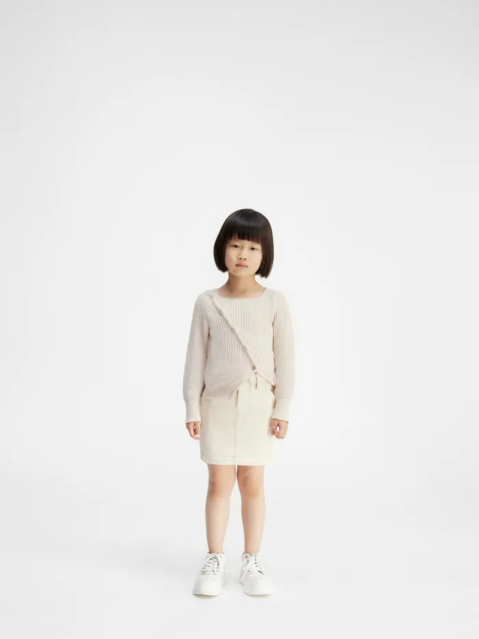 JACQUEMUS Tops Asymmetrical ButtonDown Sweater Offwhite 8211 Kids