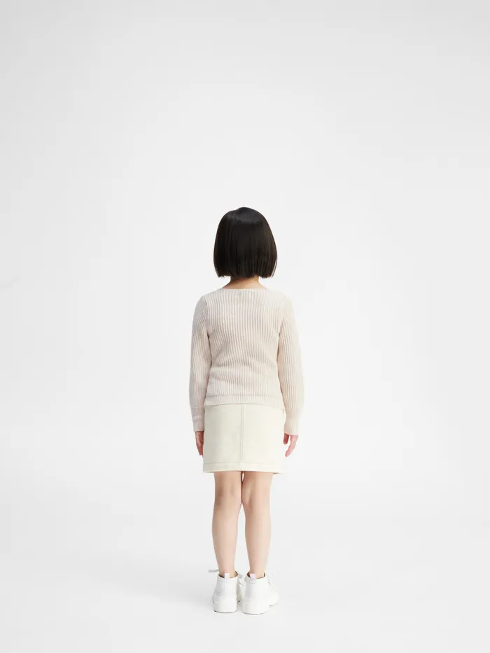 JACQUEMUS Tops Asymmetrical ButtonDown Sweater Offwhite 8211 Kids