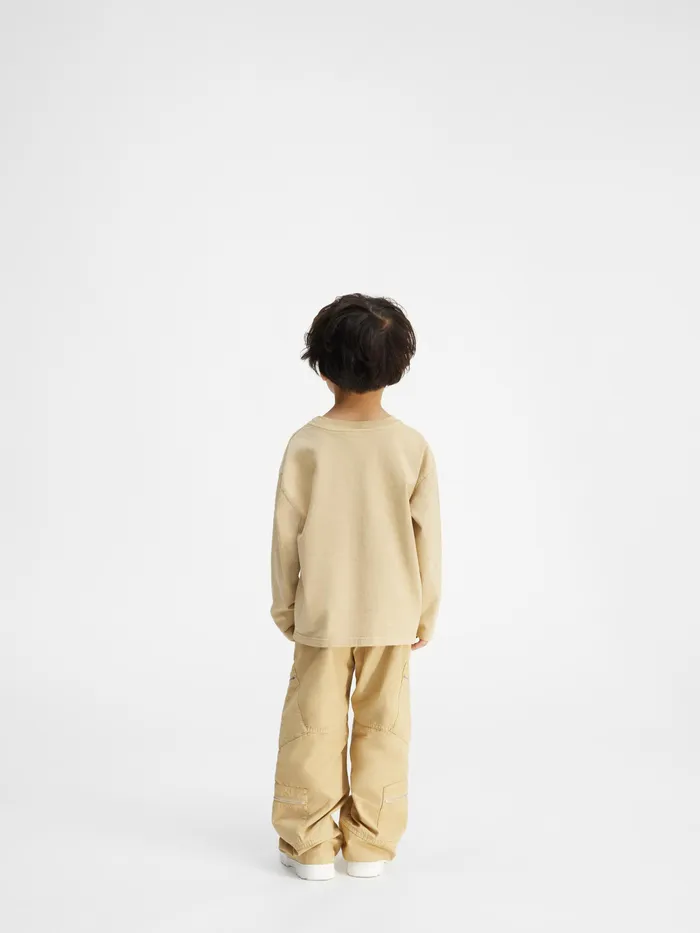 JACQUEMUS Tops LongSleeved Logo TShirt Dark Beige 8211 Kids