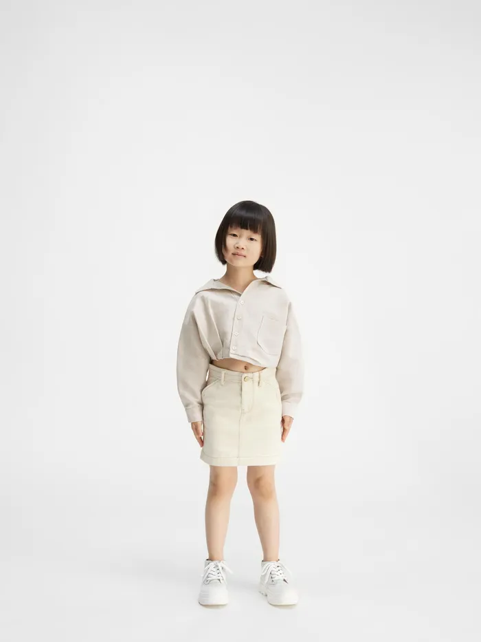 JACQUEMUS Tops Twist Tucked Blouse Light Beige 8211 Kids