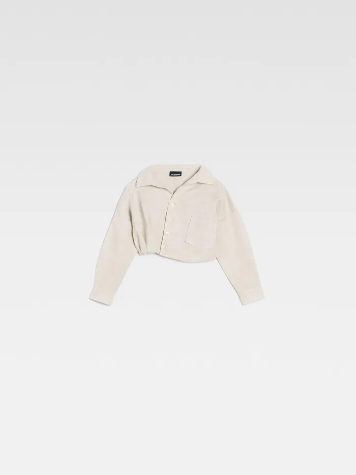 JACQUEMUS Tops Twist Tucked Blouse Light Beige 8211 Kids