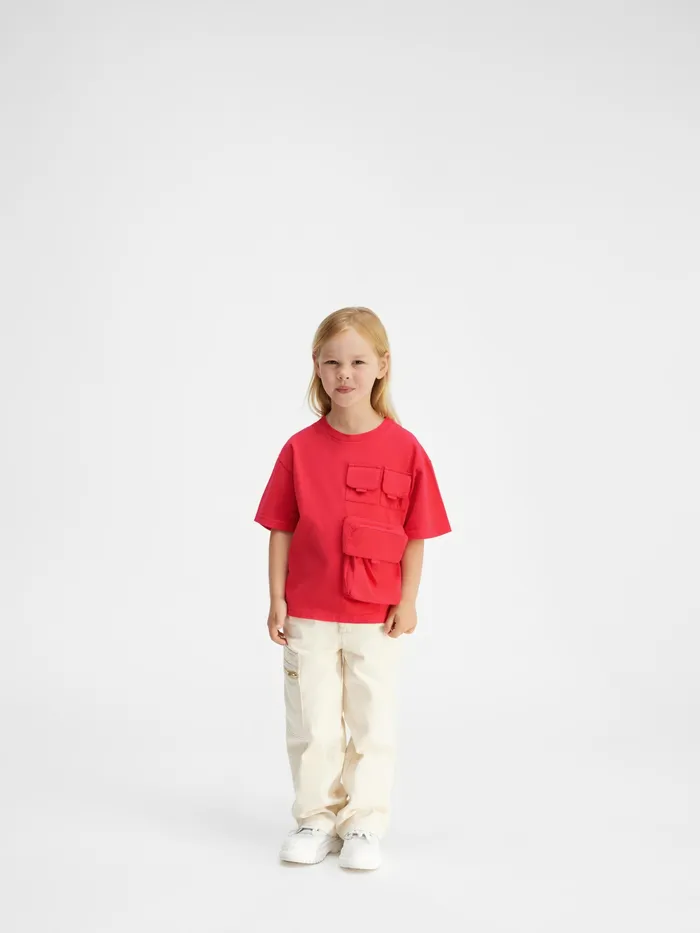 JACQUEMUS Tops Utility TShirt Red 8211 Kids