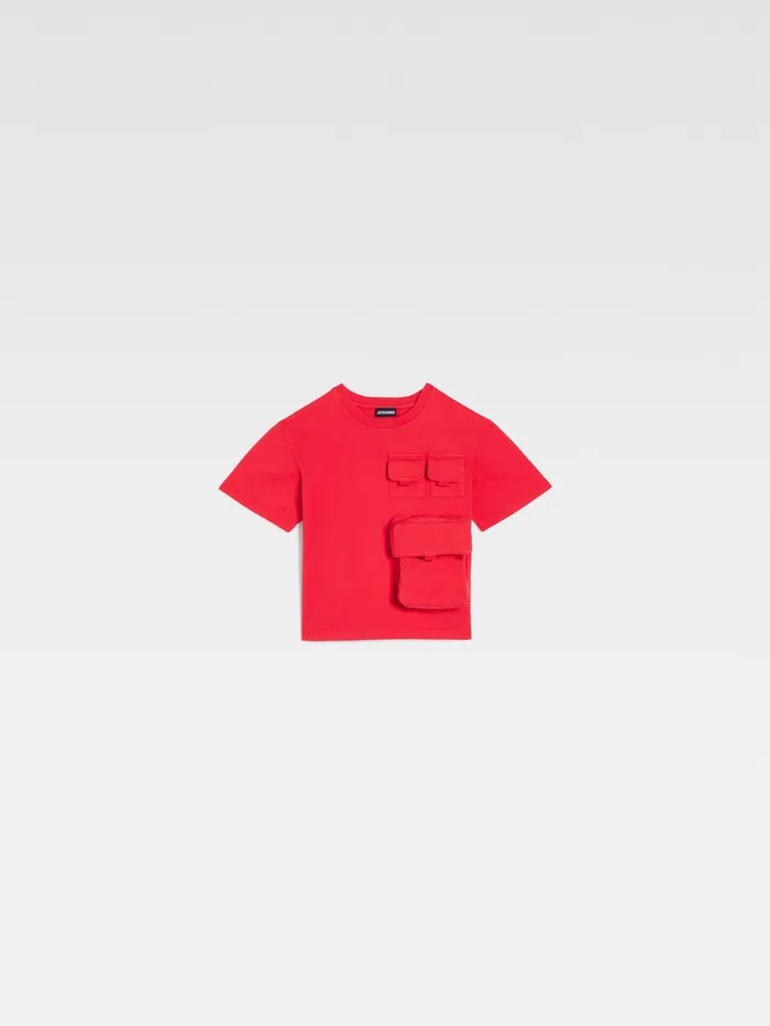 JACQUEMUS Tops Utility TShirt Red 8211 Kids