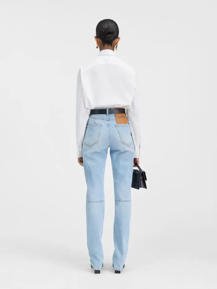 JACQUEMUS Trousers and Shorts Straight Leg Jeans Light Bluetabac 8211 Women