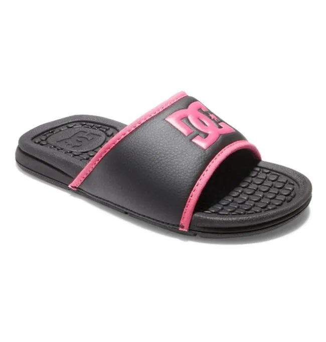 Kids Slides DC Kids039 Bolsa Slides BlackPink Stencil