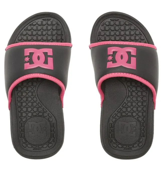 Kids Slides DC Kids039 Bolsa Slides BlackPink Stencil Kids Slides DC Kids039 Bolsa Slides BlackPink Stencil