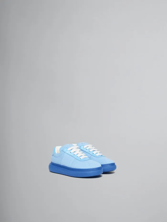 Light Blue Padded Leather Sneaker Kids Marni