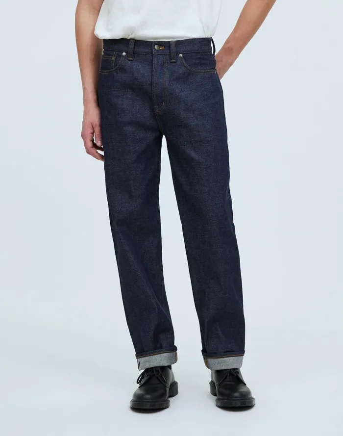 Men Jeans Madewell Vintage Relaxed Straight Jeans In Raw Selvedge
