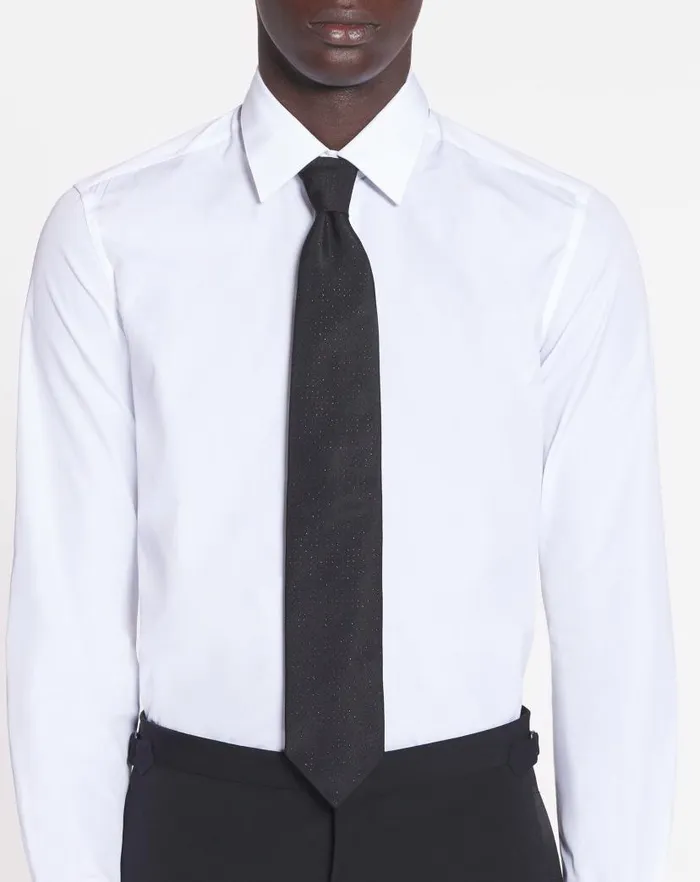Men Lanvin Scarves Lanvin Tie In Sparkly Satin Black Men Lanvin Scarves Lanvin Tie In Sparkly Satin Black