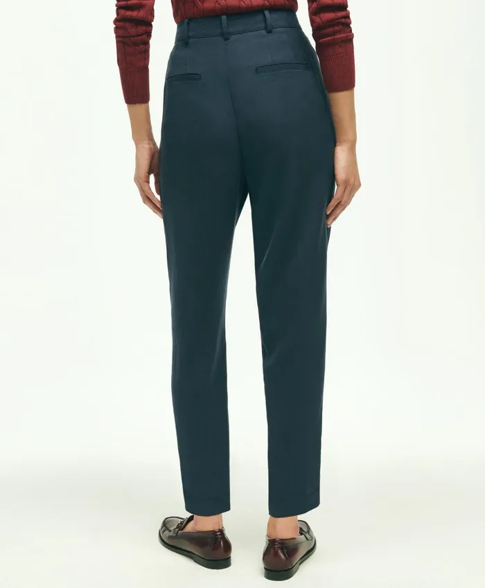 Pants andamp Skirts Women Brooks Brothers Slim PleatFront Cropped Pants Navy