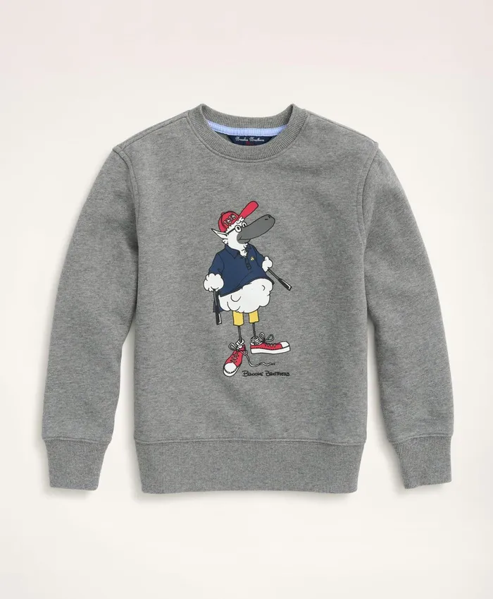 Polos TShirts andamp Sweats Kids Brooks Brothers Boys Henry The Sheep Graphic Sweatshirt Light Grey Heather Polos TShirts andamp Sweats Kids Brooks Brothers Boys Henry The Sheep Graphic Sweatshirt Light Grey Heather