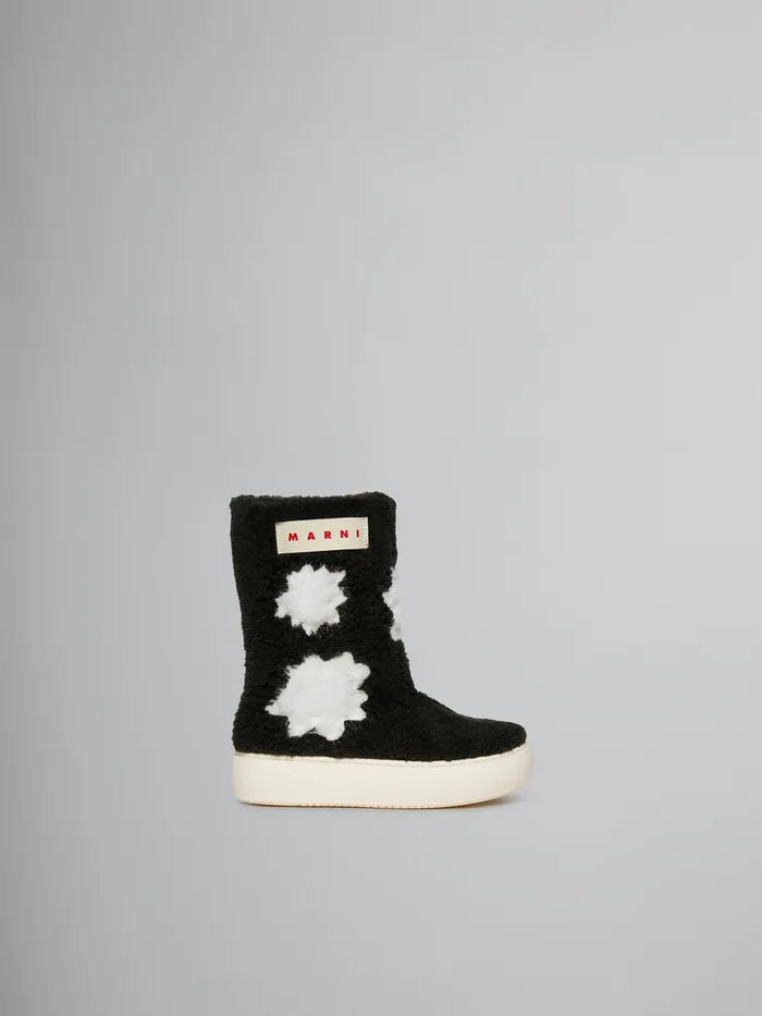 Sheepskin Look Ankle Boot Kids Marni