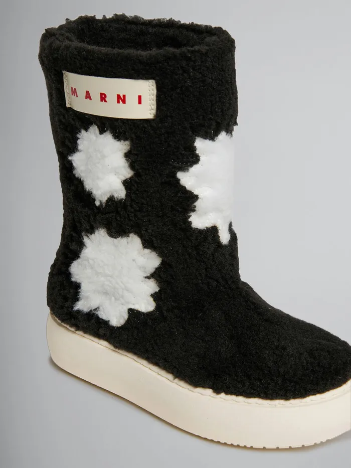 Sheepskin Look Ankle Boot Kids Marni