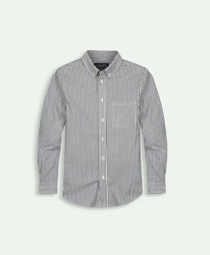 Shirts Kids Brooks Brothers Boys Cotton Poplin Stripe Sport Shirt Navy