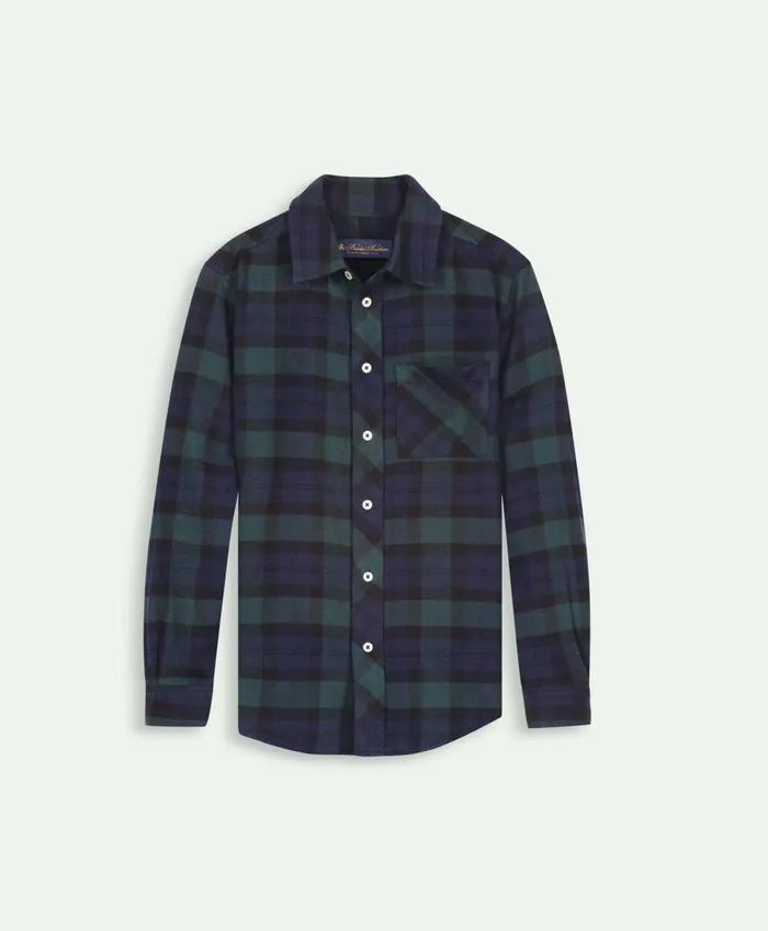 Shirts Kids Brooks Brothers Boys Flannel Black Watch Sport Shirt Blue Multi