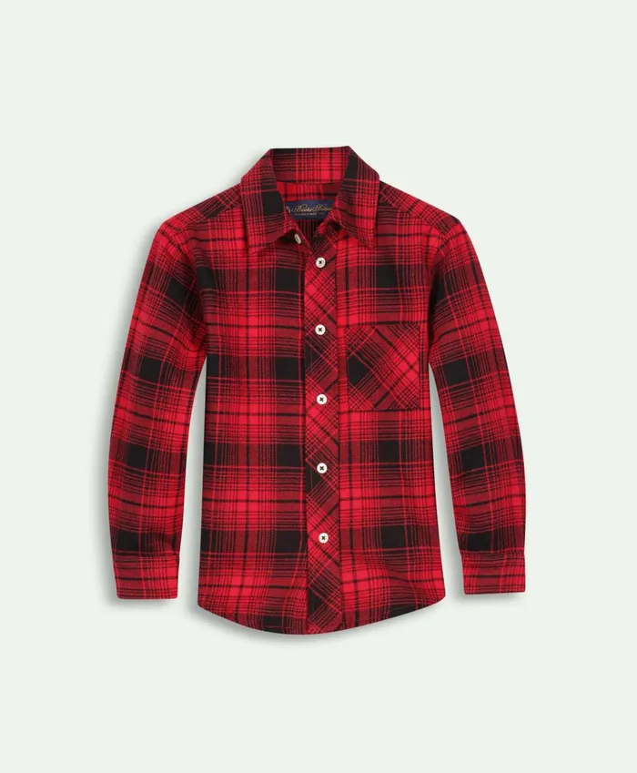 Shirts Kids Brooks Brothers Boys Flannel Large Plaid Sport Shirt Red