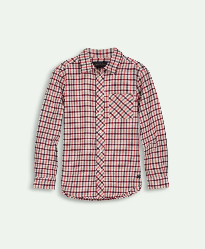 Shirts Kids Brooks Brothers Boys Flannel Plaid Sport Shirt Red