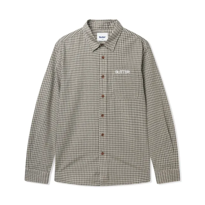 Shirts Men Butter Goods Plaid LS Shirt Black