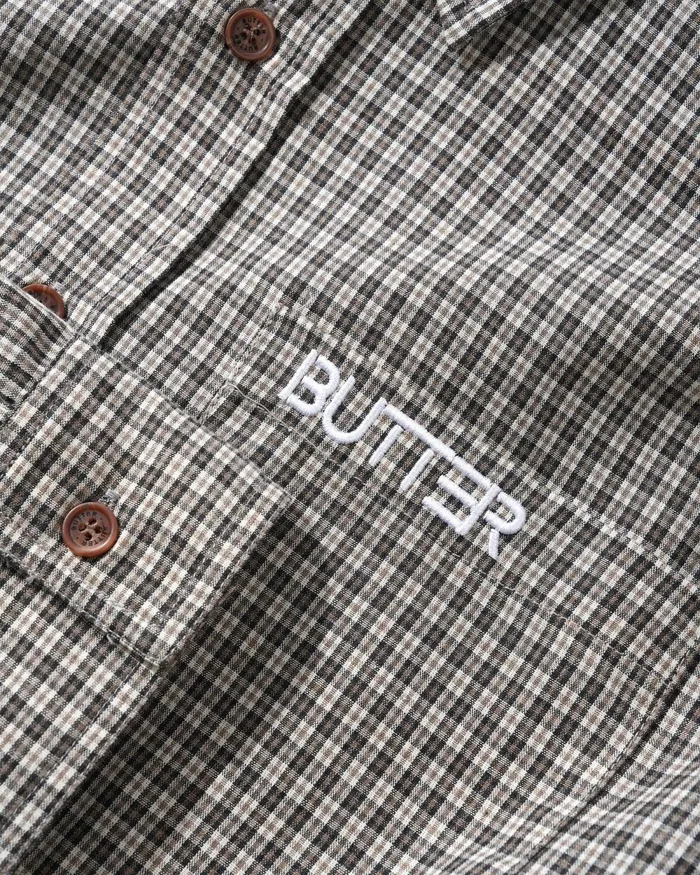 Shirts Men Butter Goods Plaid LS Shirt Black Shirts Men Butter Goods Plaid LS Shirt Black