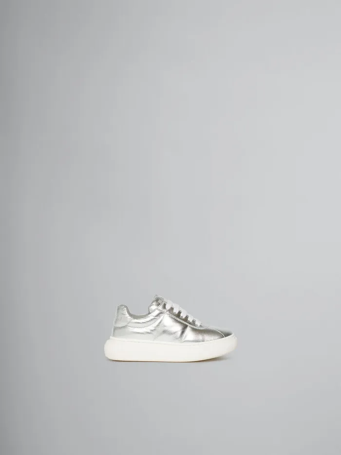 Silver Leather Padded Sneaker Kids Marni