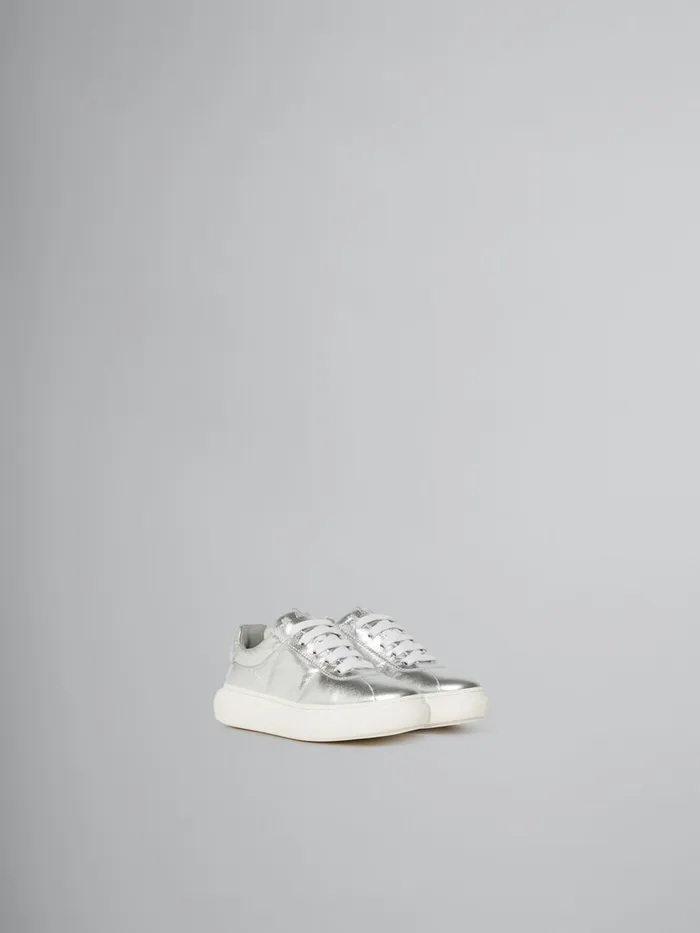 Silver Leather Padded Sneaker Kids Marni