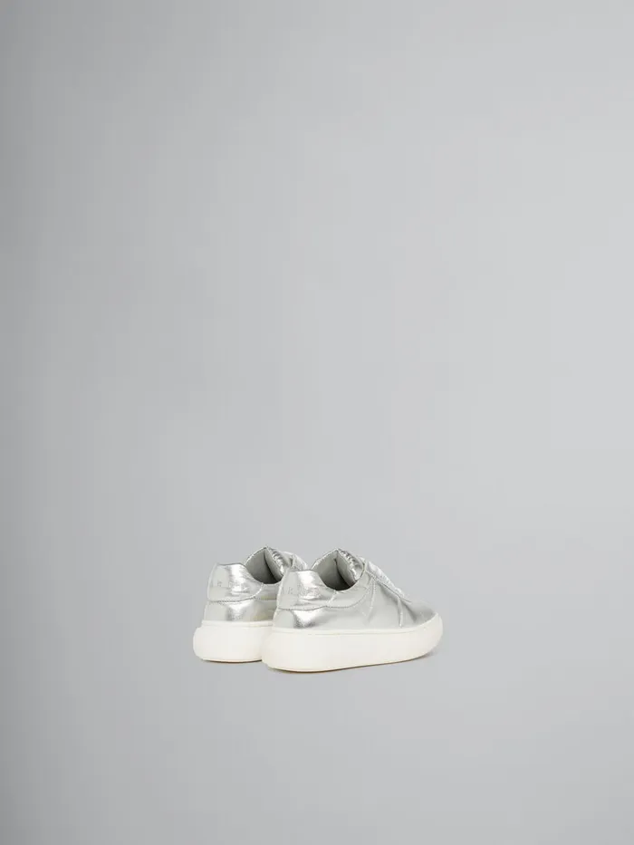 Silver Leather Padded Sneaker Kids Marni