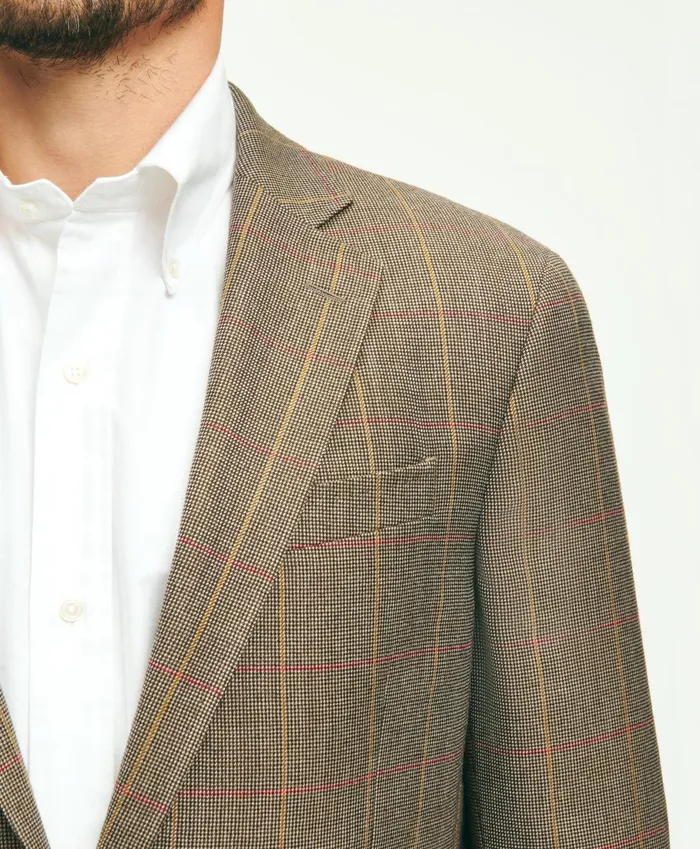 Sport Coats andamp Blazers Men Brooks Brothers Traditional Fit Wool Patch Pocket Sport Coat Brown