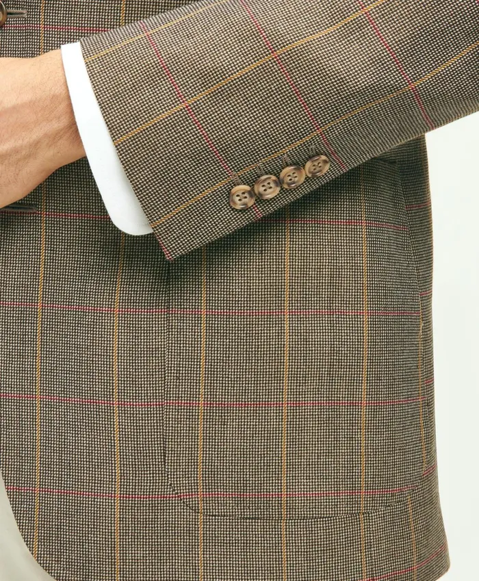 Sport Coats andamp Blazers Men Brooks Brothers Traditional Fit Wool Patch Pocket Sport Coat Brown