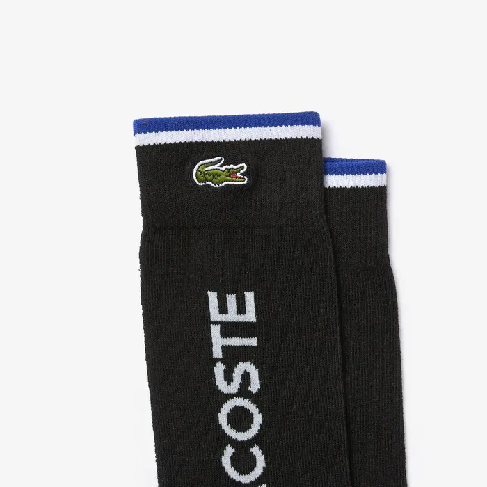 SPORT Colorblock Cotton Blend Tennis Socks BlackBlueWhiteGrey Mens Lacoste Socks Shop Online