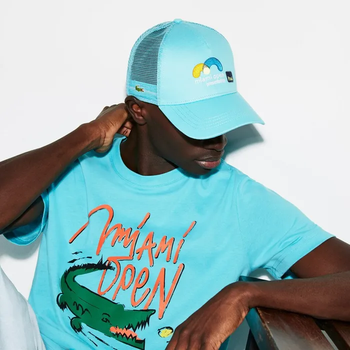SPORT Miami Open Edition Cap Turquoise Mens Lacoste Caps and Hats Outlet