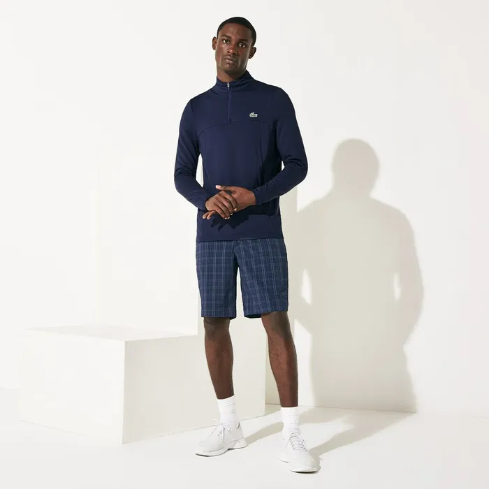 SPORT Stretch Zippered Collar Sweatshirt Navy Blue Mens Lacoste Sweatshirts Online Outlet Store SPORT Stretch Zippered Collar Sweatshirt Navy Blue Mens Lacoste Sweatshirts Online Outlet Store
