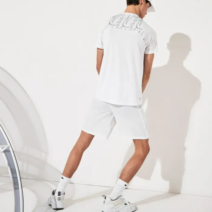 SPORT x Novak Djokovic Breathable UltraLight TShirt WhiteNavy Blue Mens Lacoste TShirts Shop Online