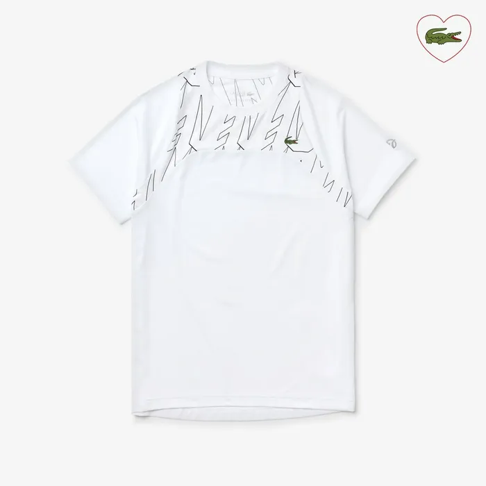 SPORT x Novak Djokovic Breathable UltraLight TShirt WhiteNavy Blue Mens Lacoste TShirts Shop Online