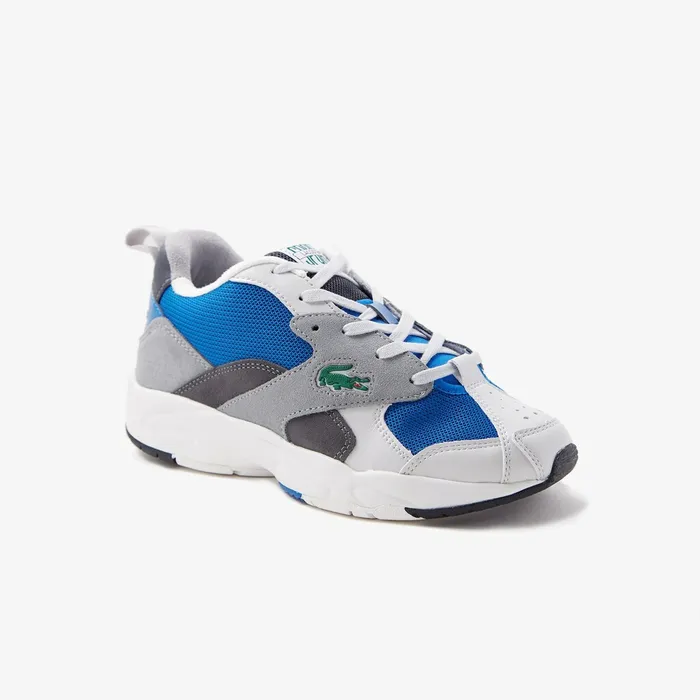 Storm 96 Textile and Suede Sneakers GryBlu Mens Lacoste Sneakers Casaul