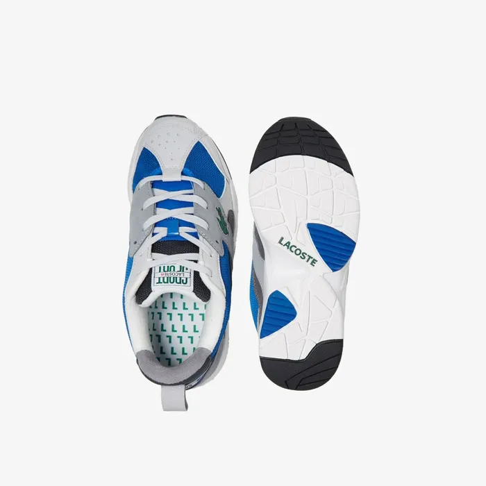 Storm 96 Textile and Suede Sneakers GryBlu Mens Lacoste Sneakers Casaul