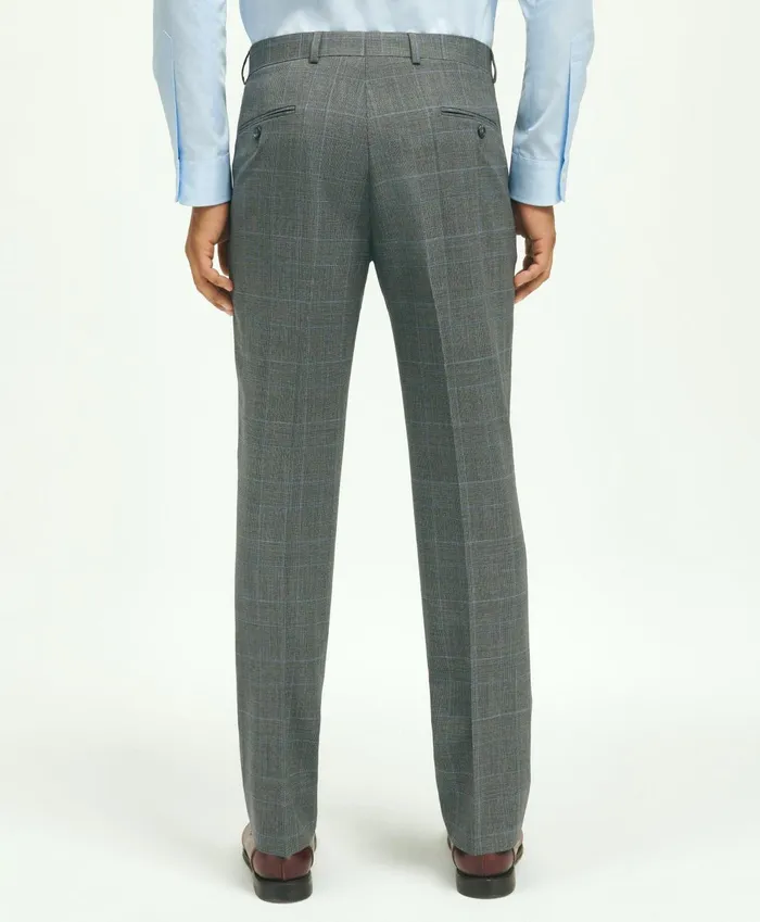 Suits Men Brooks Brothers Brooks Brothers Explorer Collection Classic Fit Wool Plaid Suit Pants Greyblue
