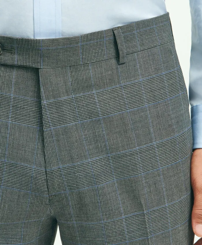 Suits Men Brooks Brothers Brooks Brothers Explorer Collection Classic Fit Wool Plaid Suit Pants Greyblue