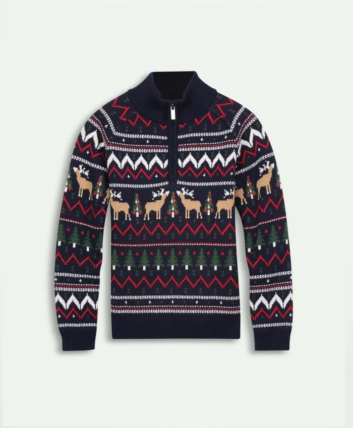Sweaters Kids Brooks Brothers Boys Cotton HalfZip Fair Isle Sweater Navy Multi Sweaters Kids Brooks Brothers Boys Cotton HalfZip Fair Isle Sweater Navy Multi