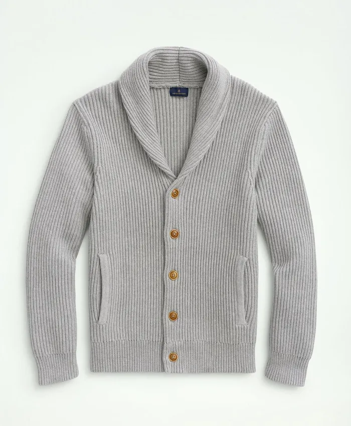 Sweaters Men Brooks Brothers Ribbed Cotton Shawl Collar Cardigan Grey Heather Sweaters Men Brooks Brothers Ribbed Cotton Shawl Collar Cardigan Grey Heather