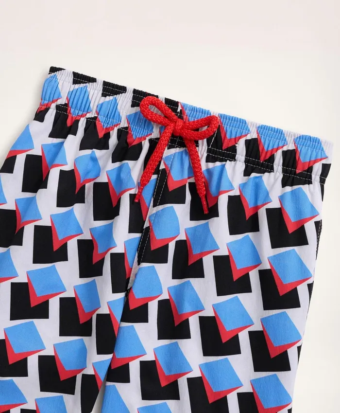 Swim andamp Rashguards Kids Brooks Brothers Boys Brooks Brothers Et Vilebrequin Swim Trunks In The Square Pegs Print Blue Multi