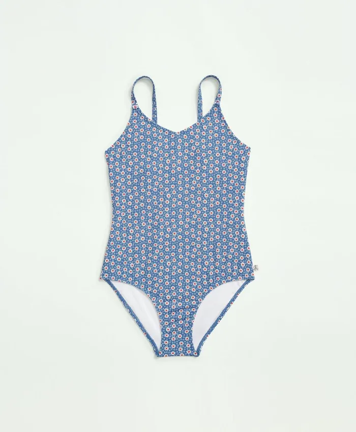 Swim Kids Brooks Brothers Girls Floral Swimsuit Navy