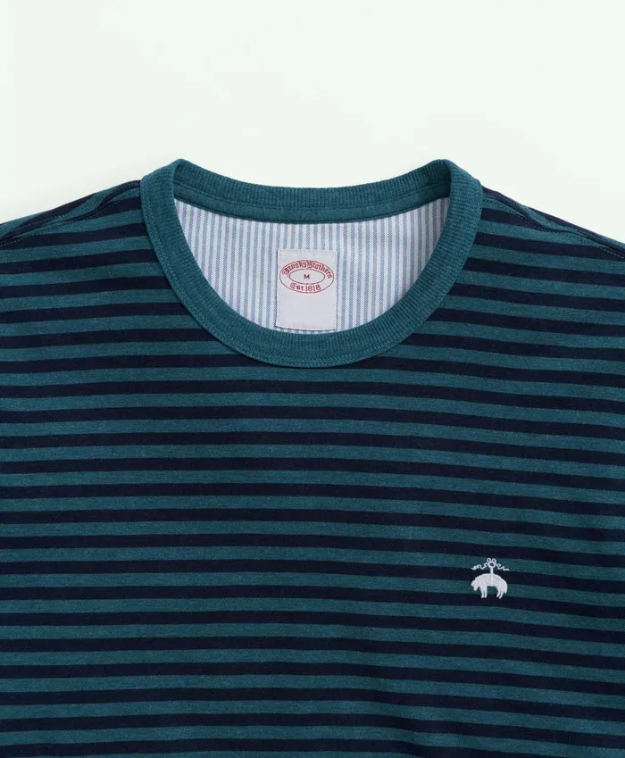 TShirts andamp Sweats Men Brooks Brothers Supima Cotton Striped TShirt Greennavy