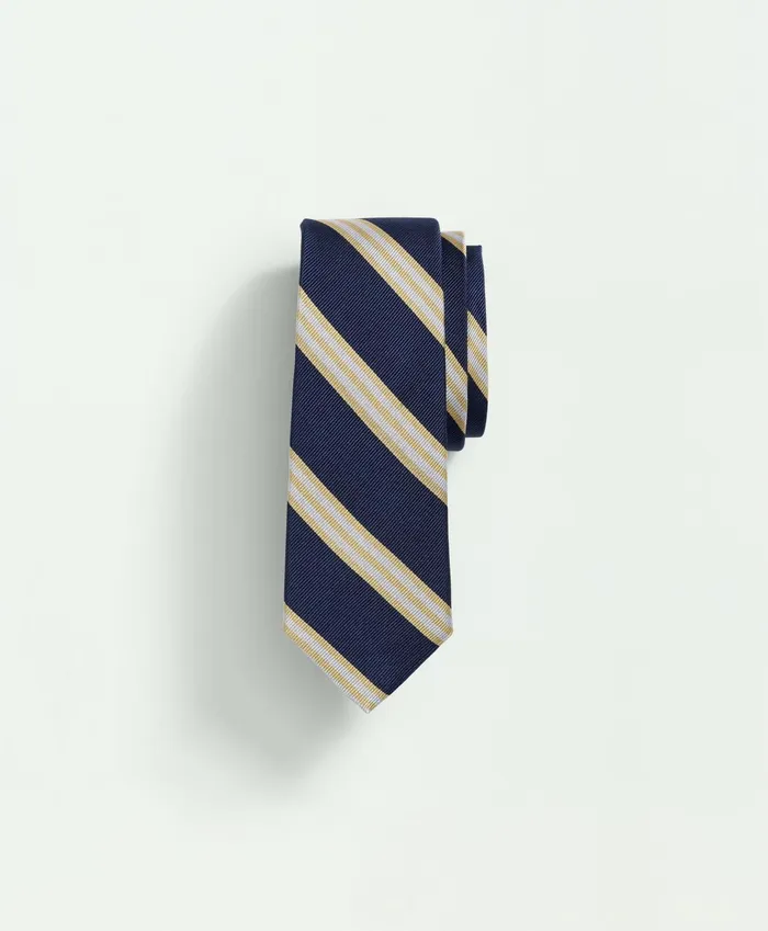 Ties andamp Belts Kids Brooks Brothers Boys Wide Stripe Silk Tie Navy Multi