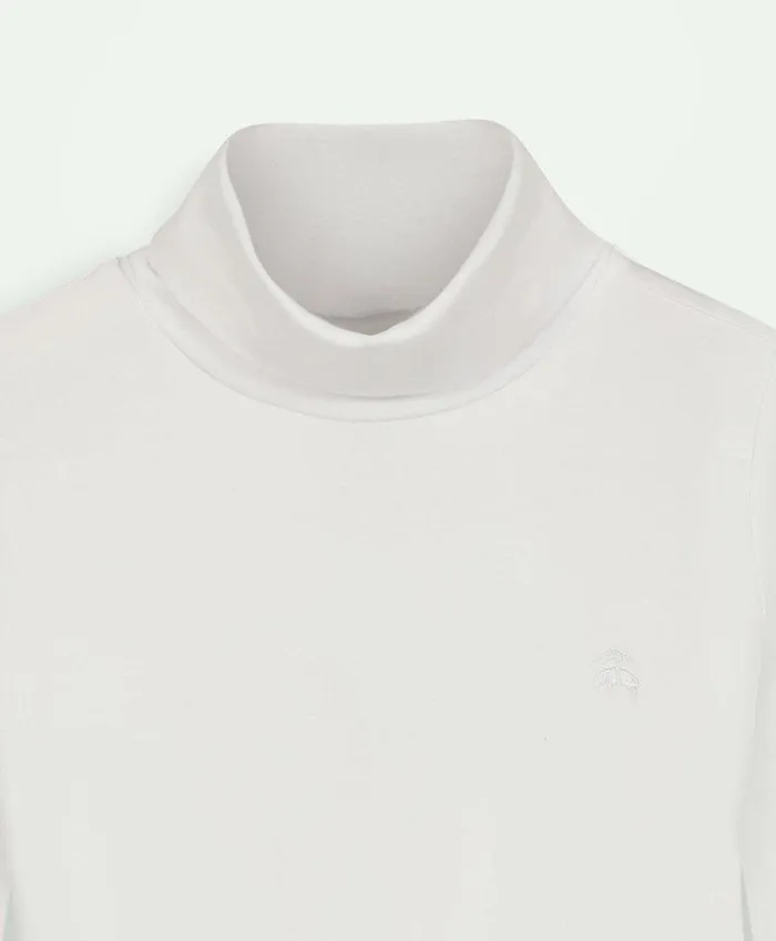 Tops Kids Brooks Brothers Girls Stretch Cotton Turtleneck White