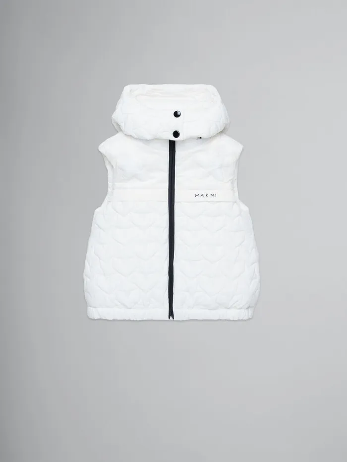 White Sleeveless Padded Jacket With Stars Kids Marni