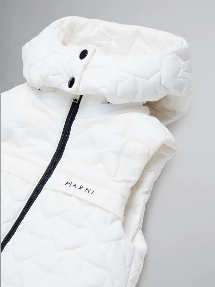 White Sleeveless Padded Jacket With Stars Kids Marni