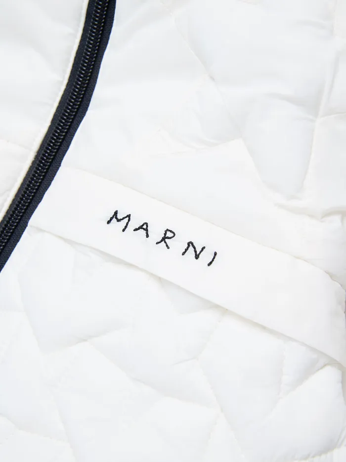 White Sleeveless Padded Jacket With Stars Kids Marni