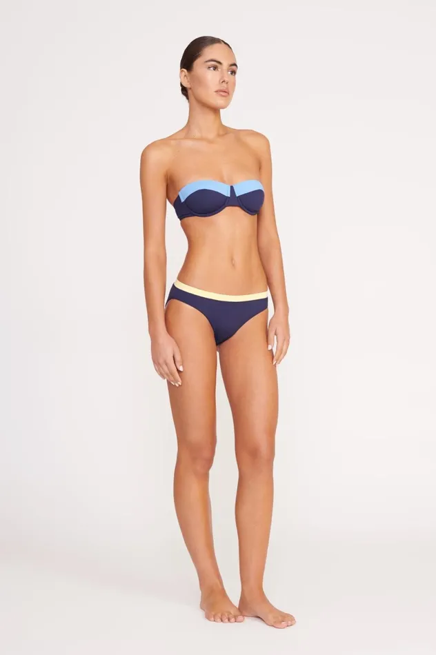 Women Bikinis STAUD STAUD JO BALCONETTE BIKINI TOP NAVY COLORBLOCK Women Bikinis STAUD STAUD JO BALCONETTE BIKINI TOP NAVY COLORBLOCK